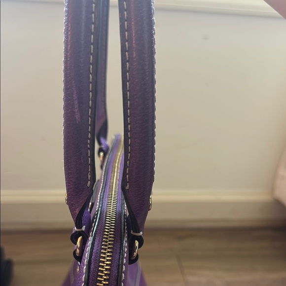 Kate Spade Purple Structured Satchel Leather Bag with Handles, Medium Sized - Picture 5 of 10